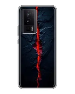 Чехол для Xiaomi POCO F5 Pro с картинкой «Kрасная лавовая трещина»