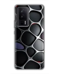 Чехол для Xiaomi POCO F5 Pro с картинкой «Объемная темная решетка»