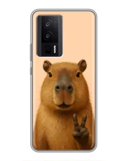 Чохол для Xiaomi POCO F5 Pro з картинкою «Капібара вікторія» Чохол для Xiaomi POCO F5 Pro з картинкою «Капібара вікторія»