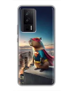 Чохол для Xiaomi POCO F5 Pro з картинкою «Капі-мен супергерой» Чохол для Xiaomi POCO F5 Pro з картинкою «Капі-мен супергерой»