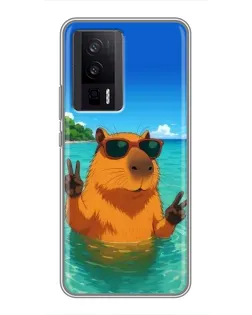 Чохол для Xiaomi POCO F5 Pro з картинкою «Морська капібара» Чохол для Xiaomi POCO F5 Pro з картинкою «Морська капібара»