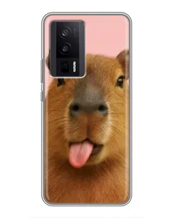 Чохол для Xiaomi POCO F5 Pro з картинкою «Капібара з язиком» Чохол для Xiaomi POCO F5 Pro з картинкою «Капібара з язиком»