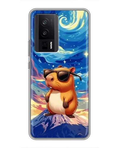 Чехол для Xiaomi POCO F5 Pro с картинкой «Капибара Ван Гога»