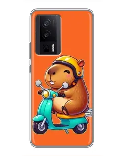 Чохол для Xiaomi POCO F5 Pro з картинкою «Капібара на скутері» Чохол для Xiaomi POCO F5 Pro з картинкою «Капібара на скутері»