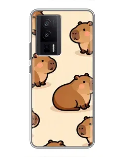 Чохол для Xiaomi POCO F5 Pro з картинкою «Паттерн милих капібар» Чохол для Xiaomi POCO F5 Pro з картинкою «Паттерн милих капібар»