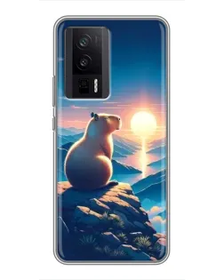 Чохол для Xiaomi POCO F5 Pro з картинкою «Захід сонця з капібарою» Чохол для Xiaomi POCO F5 Pro з картинкою «Захід сонця з капібарою»