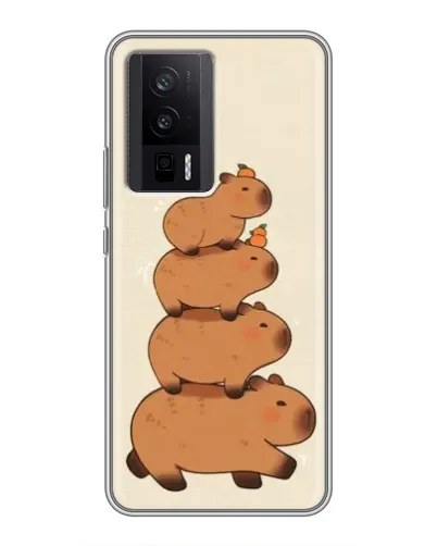 Чехол для Xiaomi POCO F5 Pro с картинкой «Башня из капибар»