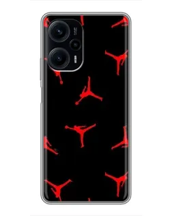 Чехол для Xiaomi POCO F5 с картинкой «Jordan Red Pattern» Чехол для Xiaomi POCO F5 с картинкой «Jordan Red Pattern»