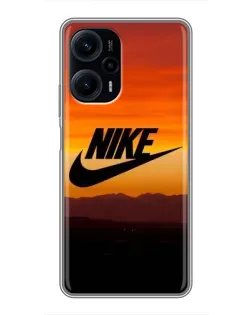 Чехол для Xiaomi POCO F5 с картинкой «Nike — вечерний горизонт»