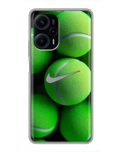Чехол для Xiaomi POCO F5 с картинкой «Теннисные мячи Найк»
