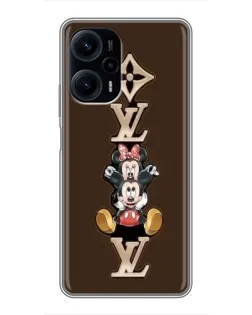 Чехол для Xiaomi POCO F5 с картинкой «LV и Микки Маус»