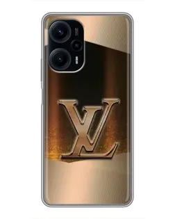 Чехол для Xiaomi POCO F5 с картинкой «LV — золотое сияние»