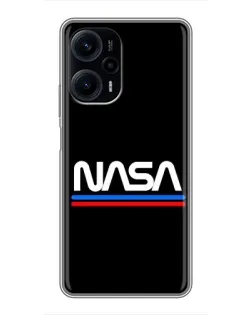 Чехол для Xiaomi POCO F5 с картинкой «NASA — классика Red Blue» Чехол для Xiaomi POCO F5 с картинкой «NASA — классика Red Blue»