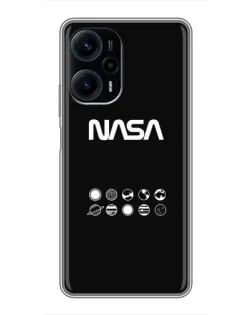 Чехол для Xiaomi POCO F5 с картинкой «NASA — технический принт» Чехол для Xiaomi POCO F5 с картинкой «NASA — технический принт»