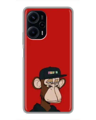 Чехол для Xiaomi POCO F5 с картинкой «Bored Ape — красный фон»