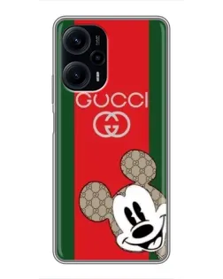 Чехол для Xiaomi POCO F5 с картинкой «Gucci — полосы и Микки» Чехол для Xiaomi POCO F5 с картинкой «Gucci — полосы и Микки»