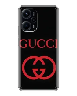 Чехол для Xiaomi POCO F5 с картинкой «Gucci — красный логотип» Чехол для Xiaomi POCO F5 с картинкой «Gucci — красный логотип»
