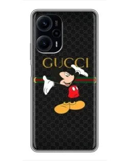 Чехол для Xiaomi POCO F5 с картинкой «Микки Маус Gucci» Чехол для Xiaomi POCO F5 с картинкой «Микки Маус Gucci»