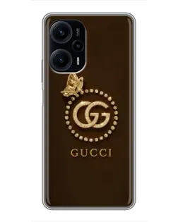 Чехол для Xiaomi POCO F5 с картинкой «Gucci — золотая бабочка» Чехол для Xiaomi POCO F5 с картинкой «Gucci — золотая бабочка»