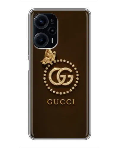 Чехол для Xiaomi POCO F5 с картинкой «Gucci — золотая бабочка»