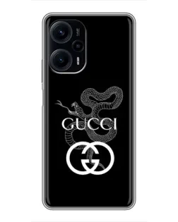 Чехол для Xiaomi POCO F5 с картинкой «Gucci — серебряная змея» Чехол для Xiaomi POCO F5 с картинкой «Gucci — серебряная змея»