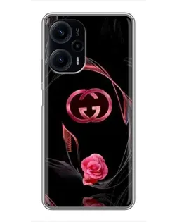 Чехол для Xiaomi POCO F5 с картинкой «Gucci — неоновая роза» Чехол для Xiaomi POCO F5 с картинкой «Gucci — неоновая роза»
