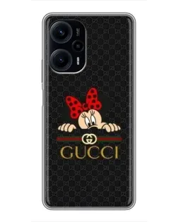 Чехол для Xiaomi POCO F5 с картинкой «Минни Маус Gucci — черный» Чехол для Xiaomi POCO F5 с картинкой «Минни Маус Gucci — черный»