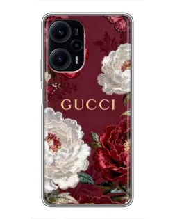 Чехол для Xiaomi POCO F5 с картинкой «Gucci — бордовые розы» Чехол для Xiaomi POCO F5 с картинкой «Gucci — бордовые розы»