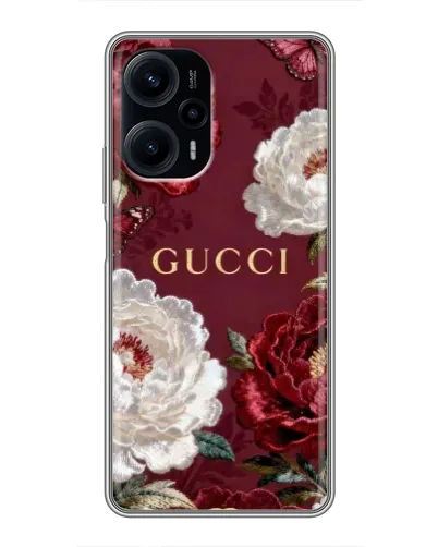 Чехол для Xiaomi POCO F5 с картинкой «Gucci — бордовые розы» Чехол для Xiaomi POCO F5 с картинкой «Gucci — бордовые розы»