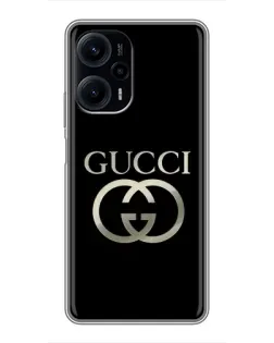 Чехол для Xiaomi POCO F5 с картинкой «Gucci — золото на черном» Чехол для Xiaomi POCO F5 с картинкой «Gucci — золото на черном»