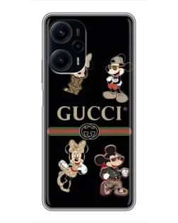 Чехол для Xiaomi POCO F5 с картинкой «Gucci — герои Disney и монограмма» Чехол для Xiaomi POCO F5 с картинкой «Gucci — герои Disney и монограмма»