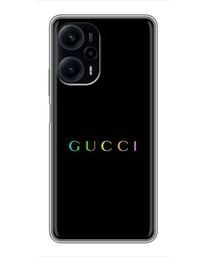 Чехол для Xiaomi POCO F5 с картинкой «Gucci — неоновый минимализм» Чехол для Xiaomi POCO F5 с картинкой «Gucci — неоновый минимализм»
