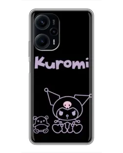 Чехол для Xiaomi POCO F5 с картинкой «Kuromi — черный минимализм» Чехол для Xiaomi POCO F5 с картинкой «Kuromi — черный минимализм»