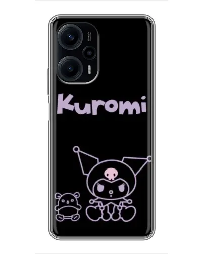 Чехол для Xiaomi POCO F5 с картинкой «Kuromi — черный минимализм»