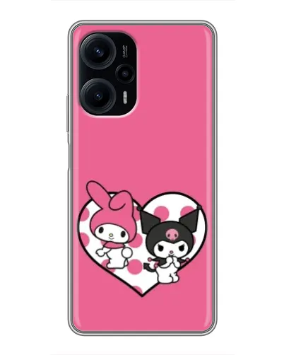 Чехол для Xiaomi POCO F5 с картинкой «Kuromi и My Melody»