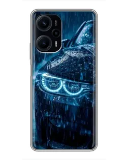Чехол для Xiaomi POCO F5 с картинкой «BMW под дождем»