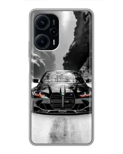 Чехол для Xiaomi POCO F5 с картинкой «BMW — акварельный дрифт»