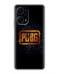 Чехол для Xiaomi POCO F5 с картинкой «PUBG — золотой логотип»