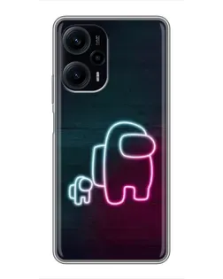 Чехол для Xiaomi POCO F5 с картинкой «Among Us неон-арт»