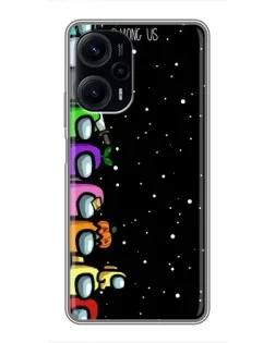 Чехол для Xiaomi POCO F5 с картинкой «Команда Among Us»