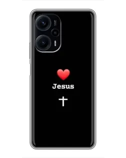 Чехол для Xiaomi POCO F5 с картинкой «Сердце - Jesus» Чехол для Xiaomi POCO F5 с картинкой «Сердце - Jesus»