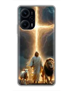 Чехол для Xiaomi POCO F5 с картинкой «Лев Иуды и Свет» Чехол для Xiaomi POCO F5 с картинкой «Лев Иуды и Свет»