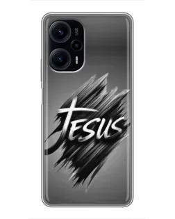 Чехол для Xiaomi POCO F5 с картинкой «Надпись Jesus Graffiti»