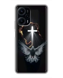 Чехол для Xiaomi POCO F5 с картинкой «Голубь и Свет»