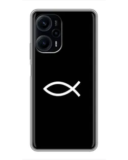 Чехол для Xiaomi POCO F5 с картинкой «Символ рыбы Jesus»