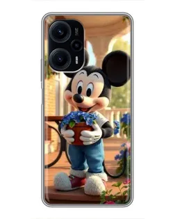 Чехол для Xiaomi POCO F5 с картинкой «Микки садовод»