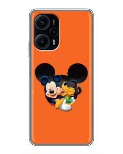 Чехол для Xiaomi POCO F5 с картинкой «Сердце Микки Минни»