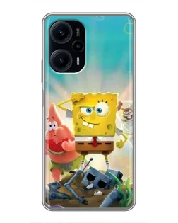 Чехол для Xiaomi POCO F5 с картинкой «Спанч Боб победитель»
