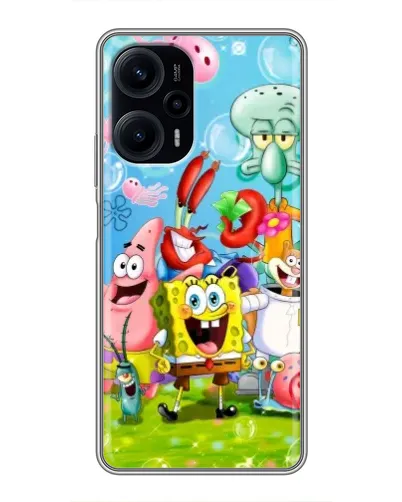 Чехол для Xiaomi POCO F5 с картинкой «Губка Боб и друзья» Чехол для Xiaomi POCO F5 с картинкой «Губка Боб и друзья»