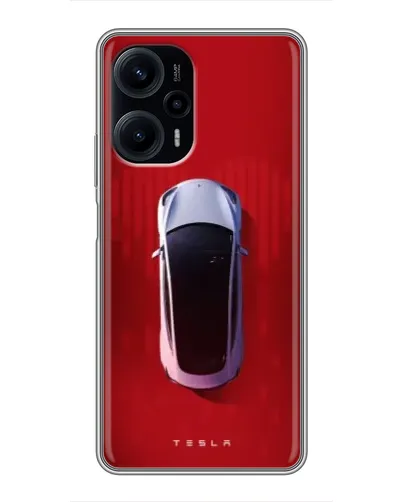 Чехол для Xiaomi POCO F5 с картинкой «Tesla Top View»